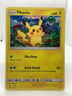 Pokemon Pikachu TCG 4/12 McDonald's 2018 Promo Holo Card - Image 1