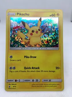 Pokemon Pikachu TCG 4/12 McDonald's 2018 Promo Holo Card - Image 2