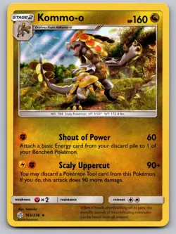 Kommo-o 163/236 Holo Rare Cosmic Eclipse Pokemon Holo Near Mint - Image 1