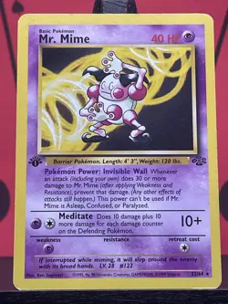 Mr. Mime 22/64 1st Edition Jungle Non Holo Rare Pokemon 1999 WOTC MP - Image 3
