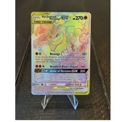 Pokemon Marshadow & Machamp GX Secret Rare Holo 221/214 Unbroken Bonds 270 HP - Image 1
