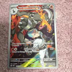 Pokemon Team Rocket's Houndoom Full Art Holo Illus Rare 191/182 - Image 1