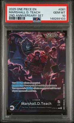 2025 One Piece English Version 2nd Anniversary Set Marshall D. Teach PSA 10 - Image 1