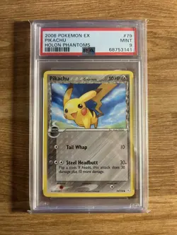 PSA 9 MINT 2006 POKEMON EX HOLON PHANTOMS SET PIKACHU CARD 79/110 - Image 1