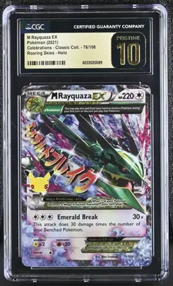 PRISTINE CGC 10 M RAYQUAZA EX 76 CELEBRATIONS CLASSIC COLLECTION MEGA POKEMON - Image 1