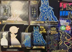 Pokemon TCG Lot Of 3 Player Guides, Sleeves, Dice, Dividers,ETB Outer Box Sleeve - Image 1