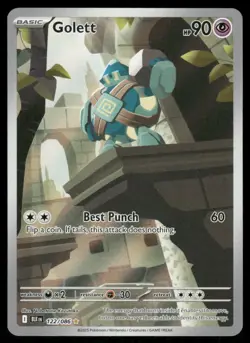 Pokemon Cards Golett 122/086 Black Bolt Holo Illustration Rare NM *2 - Image 1