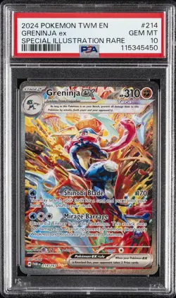 2024 POKEMON TWM EN-TWILIGHT MASQUERADE #214 GRENINJA EX PSA 10 - Image 1