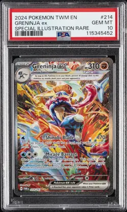 2024 POKEMON TWM EN-TWILIGHT MASQUERADE #214 GRENINJA EX PSA 10 - Image 1