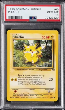 1999 POKEMON JUNGLE #60 PIKACHU PSA 10 - Image 1