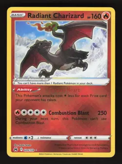 Radiant Charizard 020/159 Pokemon Crown Zenith Holo Card - Image 1