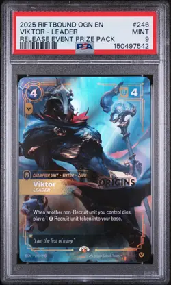 PSA 9 Riftbound Viktor Leader Organized Play Promotional Card OPP - Image 1