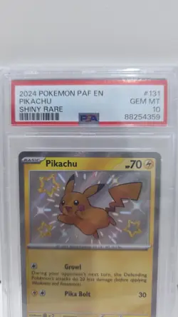 Pikachu 131/091 Paldean Fates Shiny Graded Pokemon Card PSA 10 gem mint - Image 2