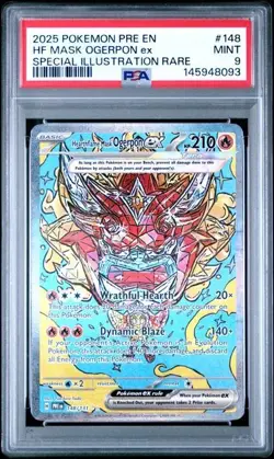 2025 Pokemon Pre EN HF Mask Ogerpon Ex Special Illustration Rare PSA 9 - Image 1