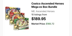 Pokemon TCG Ascended Heroes EX Box 3-Pack (Costco Exclusive Bundle) 4 boxes - Image 4