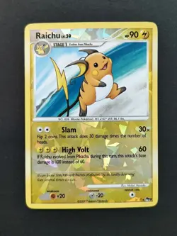 Pokemon TCG Raichu 2009 Pop Series 9 Cracked Ice Reverse Holo Card 3/17 - Image 1