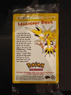 Sealed ZAPDOS Pokemon - Legendary Birds - BLACK STAR 2000 PROMO CARD - Image 1