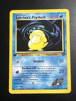 Sabrina’s Psyduck 99/132 Gym Challenge 1st Edition Pokemon - Image 1