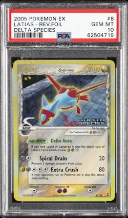2005 POKEMON EX DELTA SPECIES #8 LATIAS-REVERSE FOIL PSA 10 - Image 1