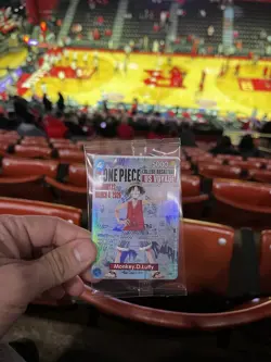 One Piece CCG Monkey.D.Luffy US Voyage College Basketball Promo Holo P-055 - Image 2