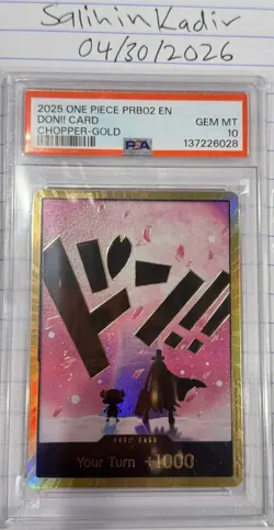 Bandai Chopper Don!! Gold Foil Premium Booster Vol. 2 PSA 10 One Piece CCG EN 2… - Image 1