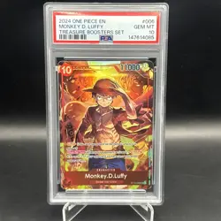 2024 One Piece Monkey D Luffy Treasure Boosters Set #ST10-006 PSA 10 GEM MINT - Image 1