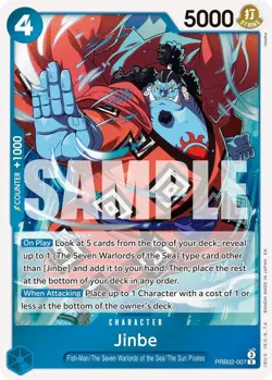 PRB02-007 Jinbe English R One Piece TCG Card Game - Image 2