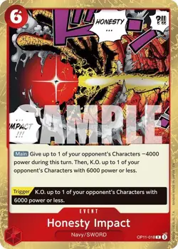 OP11-018 Honesty Impact English R One Piece TCG Card Game - Image 2