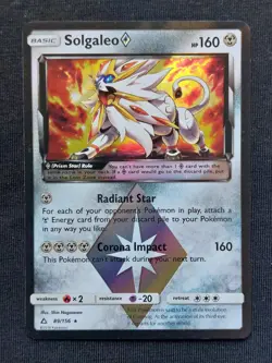 Pokemon, Solgaleo Prism Star, Ultra Prism 89/156, NM - Image 1