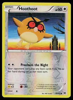 Pokemon Card BREAKthrough Hoothoot 119/162 Reverse Holo Common - Image 1