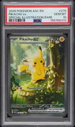 2026 POKEMON ASC EN-ASCENDED HEROES SPECIAL ILLUSTRATION RARE PIKACHU EX PSA 10 - Image 1