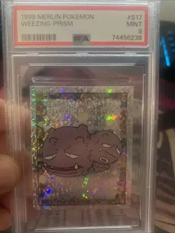 1999 Merlin Pokemon Weezing Prism #S17 - NM PSA 9 - Image 1