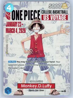 2026 One Piece English College Basketball US Voyage #055 Monkey D. Luffy Promo - Image 1
