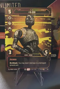 Star Wars Unlimited K-2SO LAW 841 Prestige Foil RARE Card - Lawless Time - Image 1