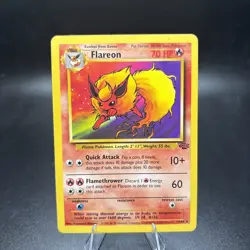 Flareon 19/64 Jungle Set Rare WOTC Pokemon Card - Vintage Non Holo Rare MP -j - Image 1