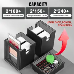 Kabinka Deck Box for MTG with Commander Display, 3 in 1 3 IN 1 PLUS, Black - Image 2