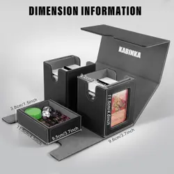 Kabinka Deck Box for MTG with Commander Display, 3 in 1 3 IN 1 PLUS, Black - Image 3