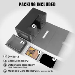 Kabinka Deck Box for MTG with Commander Display, 3 in 1 3 IN 1 PLUS, Black - Image 4