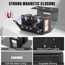 Kabinka Deck Box for MTG with Commander Display, 3 in 1 3 IN 1 PLUS, Black - Image 5