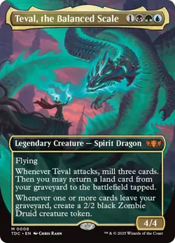 Teval, the Balanced Scale (Borderless) [Tarkir: Dragonstorm Commander] Foil Near - Image 1