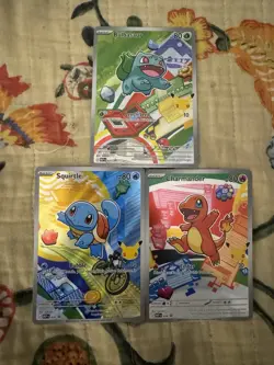 Pokemon First Partner Illustration Collection Series 1 Kanto Gen 1 Starters Set - Image 1