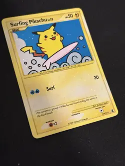 Surfing Pikachu 114/111 Rising Rivals Holo Secret Rare Pokemon HOLO BLEED - Image 3