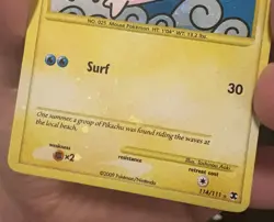Surfing Pikachu 114/111 Rising Rivals Holo Secret Rare Pokemon HOLO BLEED - Image 4
