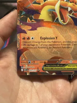 Pokemon Mega Charizard Y EX ASC EN Full Art Holo Ultra Rare Card 022/217 - Image 4