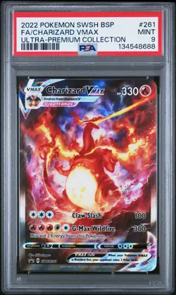 2022 POKEMON SWSH BLACK STAR PROMO #261 FULL ART/CHARIZARD VMAX PSA 9 - Image 1