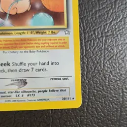 The Pokemon Company Cleffa 20/111 Neo Genesis Rare Regular Baby 2000 English - Image 2