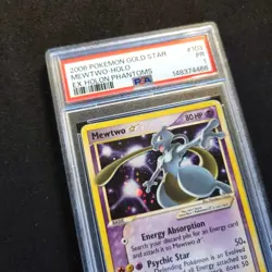 2006 Mewtwo Gold Star 103/110 EX Holon Phantoms Pokemon TCG English PSA 1 SWIRL - Image 2