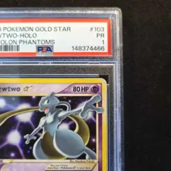 2006 Mewtwo Gold Star 103/110 EX Holon Phantoms Pokemon TCG English PSA 1 SWIRL - Image 5