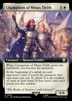 MTG CHAMPIONS OF MINAS TIRITH EXTENDED ART The Lord of the Rings NM - Image 1