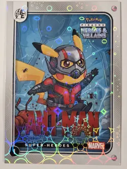 Pikachu as Ant-Man #1 Lazer Holo Marvel Heroes & Villains Non-Pokemon Fan Art - Image 2